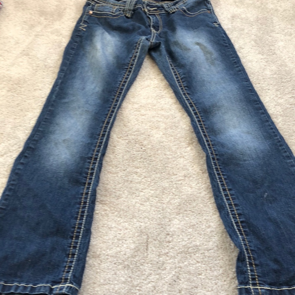 Denim boot cut stretchy jeans